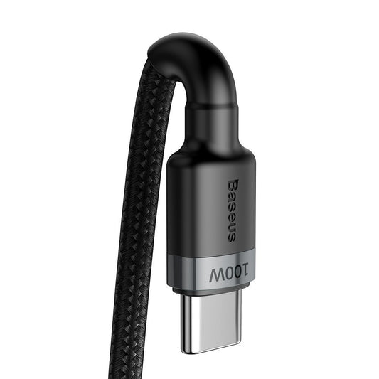 Dátový a nabíjací kábel USB-C - USB-C Baseus Cafule, 100 W, 2 m, sivý CATKLF-ALG1