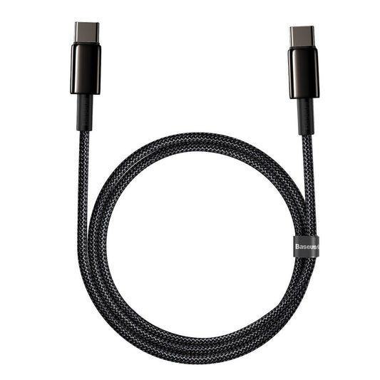 Dátový a nabíjací kábel USB-C - USB-C Baseus Tungsten Gold USB-C, 100 W, 2 m, čierny CATWJ-A01 CATWJ-A01