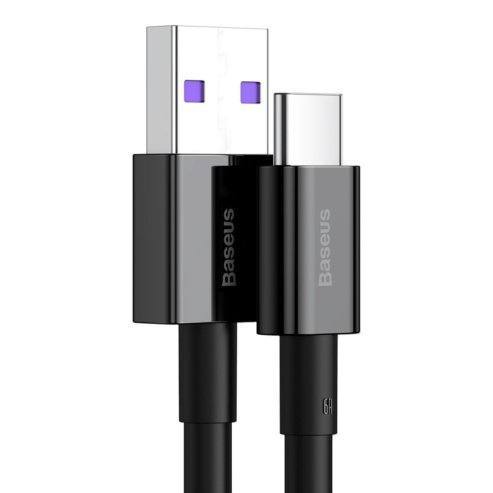 Dátový a nabíjací kábel Baseus Superior Series USB-A na USB-C, 66 W, 1 m, čierny CATYS-01