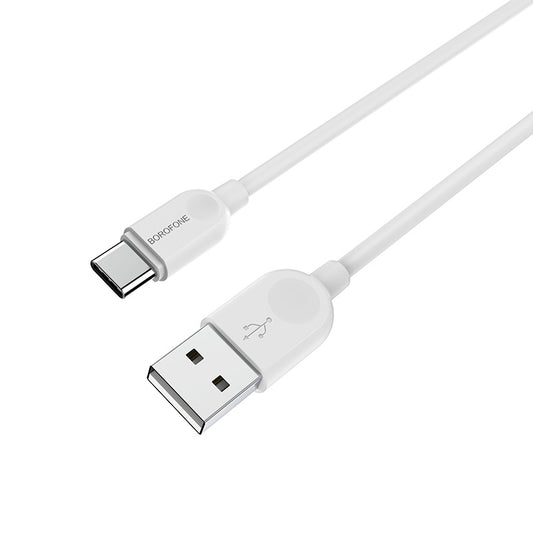Dátový a nabíjací kábel USB-A - USB-C Borofone BX14 LinkJet, 18 W, 1 m, biely