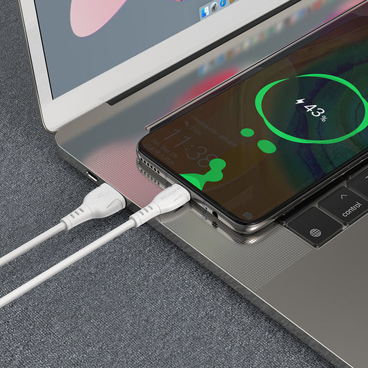 Dátový a nabíjací kábel USB-A - USB-C Borofone BX51 Triumph MP, 18 W, 1 m, biely