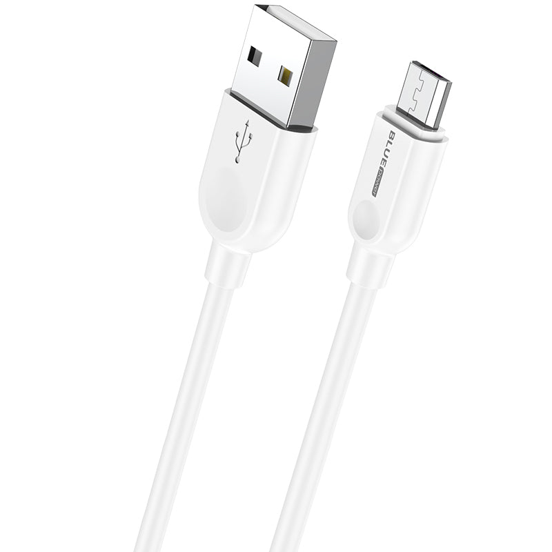 Dátový a nabíjací kábel USB-A - microUSB BLUE Power BM2BX14 LinkJet, 18W, 2m, biely