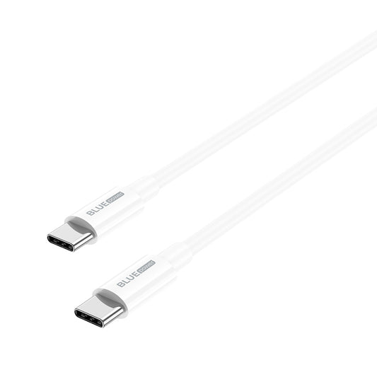 Dátový a nabíjací kábel USB-C - USB-C BLUE BLUE Power BBX44, 100 W, 1 m, biely