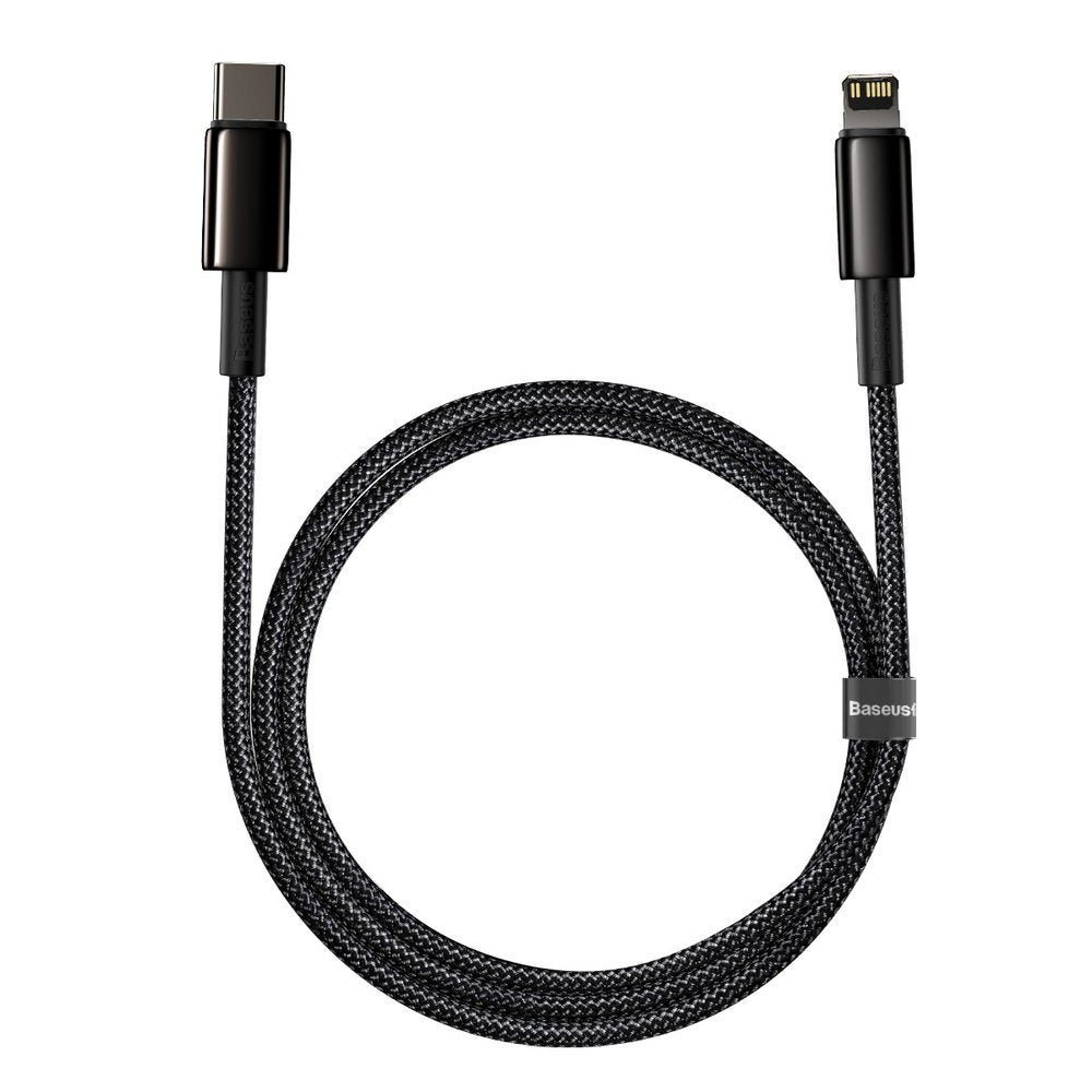 USB-C - Lightning Baseus Tungsten Gold, 20 W, 1 m, čierny CATLWJ-01