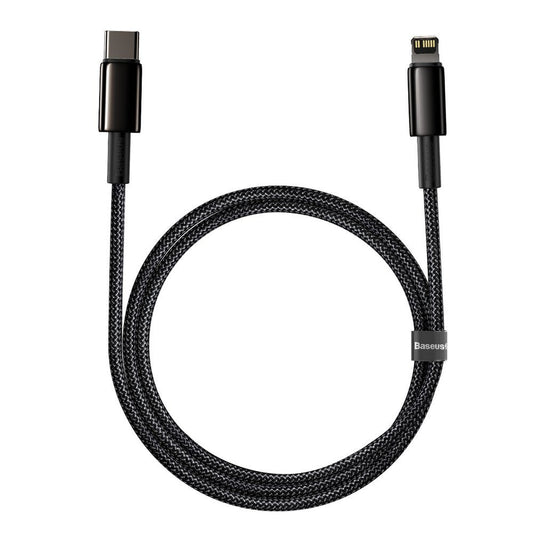 USB-C - Lightning Baseus Tungsten Gold, 20 W, 1 m, čierny CATLWJ-01