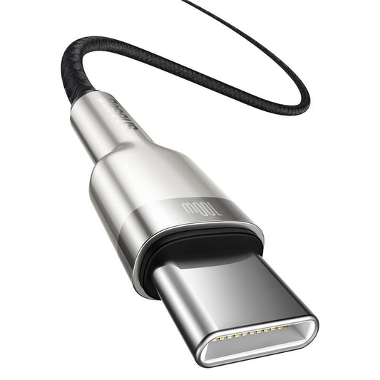 Dátový a nabíjací kábel USB-C - USB-C Baseus Cafule Metal Series, 100 W, 1 m, čierny CATJK-C01