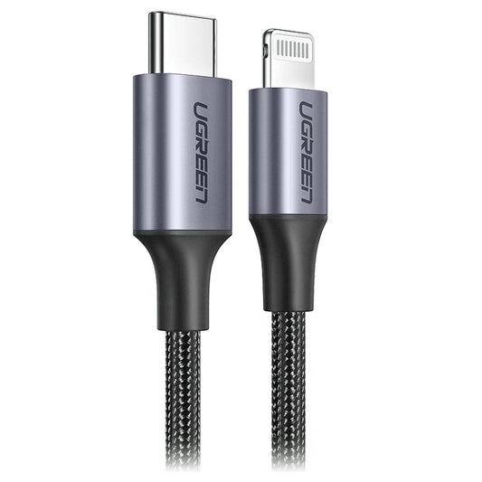 Dátový a nabíjací kábel USB-C - Lightning UGREEN US304, 20W, 1m, čierny