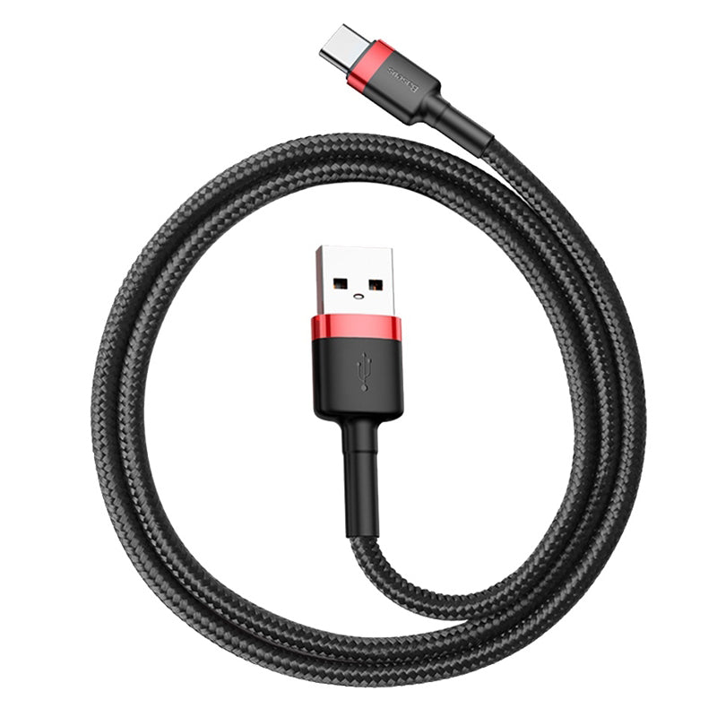 Baseus Cafule USB-A to USB-C Data and Charging Cable, 60W, 0.5m, Red CATKLF-A91