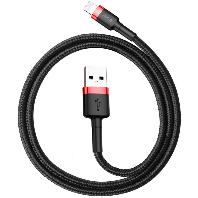 Dátový a nabíjací kábel USB-A - Lightning Baseus Cafule, 18W, 0.5m, Červený CALKLF-A19