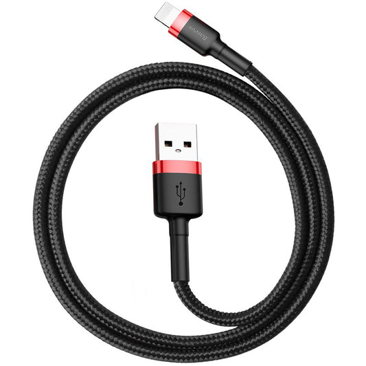 Dátový a nabíjací kábel USB-A - Lightning Baseus Cafule, 18 W, 0,5 m, červený CALKLF-A19