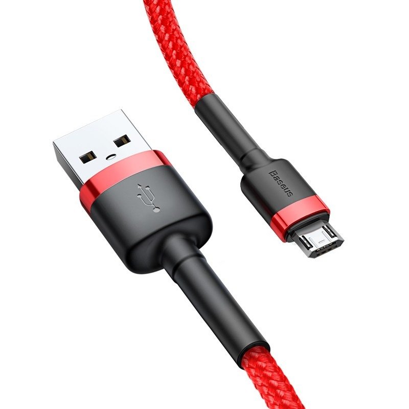 Dátový a nabíjací kábel USB-A - microUSB Baseus Cafule, 18 W, 1 m, červený CAMKLF-B09
