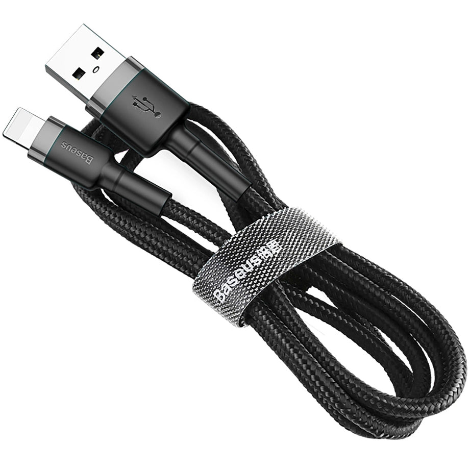 Dátový a nabíjací kábel USB-A - Lightning Baseus Cafule, 18W, 0.5m, Sivý CALKLF-AG1