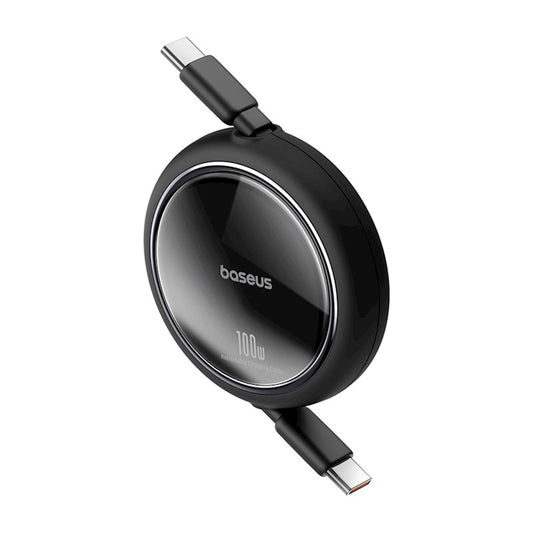 Dátový a nabíjací kábel USB-C - USB-C Baseus Free2Draw Mini vysúvací USB-C, 100 W, 1 m, čierny P10364500111-00