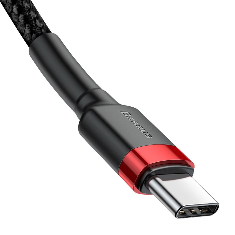 Dátový a nabíjací kábel USB-C - USB-C Baseus Cafule, 60 W, 2 m, červený CATKLF-H91