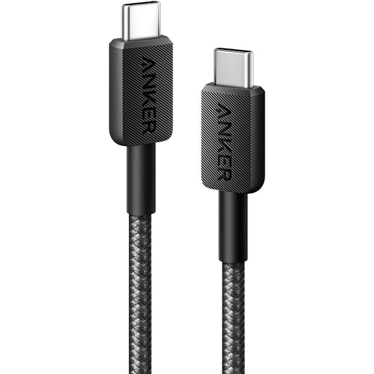 Dátový a nabíjací kábel USB-C - USB-C Anker 322, 60 W, 1,8 m, čierny A81F6G11