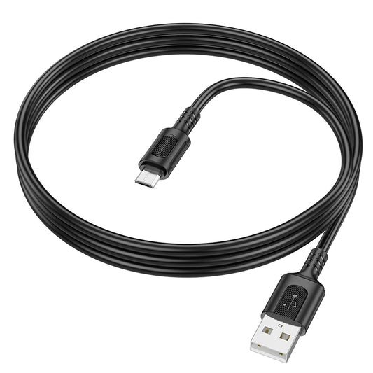 Dátový a nabíjací kábel USB-A - microUSB Borofone BX111 Feliz, 18 W, 1 m, čierny