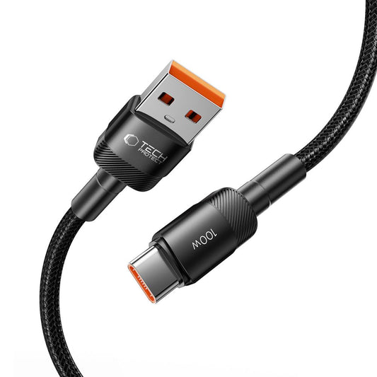 Dátový a nabíjací kábel USB-A na USB-C Tech-Protect Ultraboost EVO, 100 W, 0,5 m, čierny