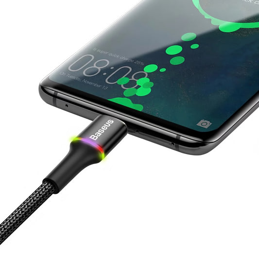 Dátový a nabíjací kábel USB-A na USB-C Baseus Halo, 18 W, 3 m, čierny
