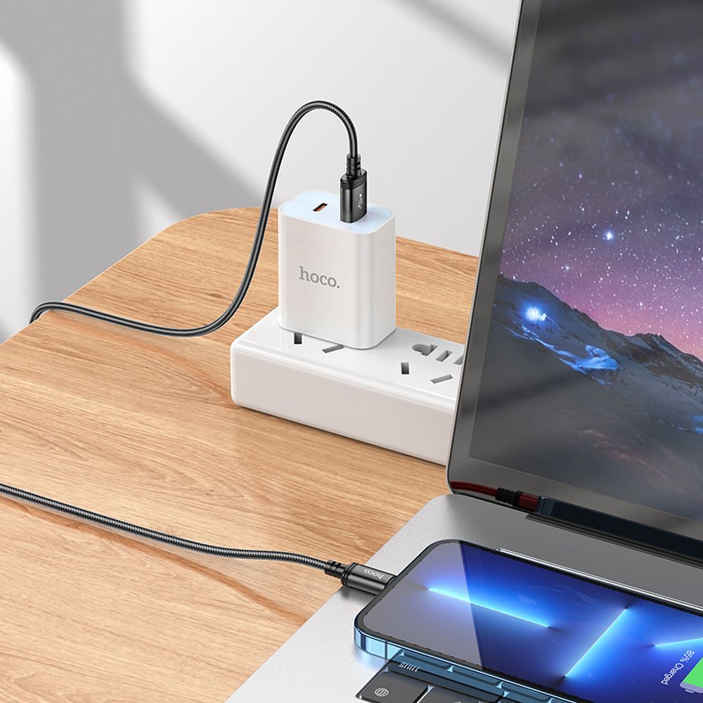 Dátový a nabíjací kábel USB-A - Lightning HOCO X89, 18W, 2m, čierny