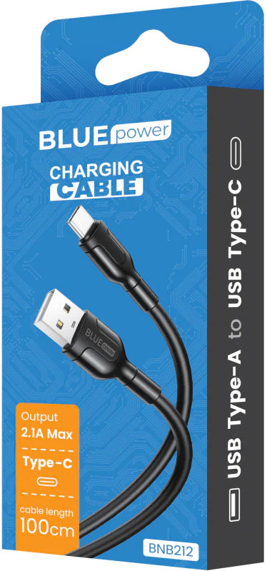 Dátový a nabíjací kábel USB-A - USB-C Blue Power BNB212, 18W, 1m, Biela