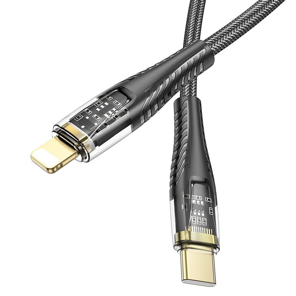 Dátový a nabíjací kábel USB-C - Lightning HOCO U121, 27W, 1.2m, čierny