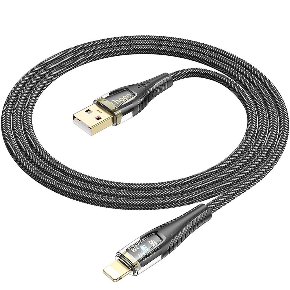 Dátový a nabíjací kábel USB-A - Lightning HOCO U121, 18W, 1.2m, čierny