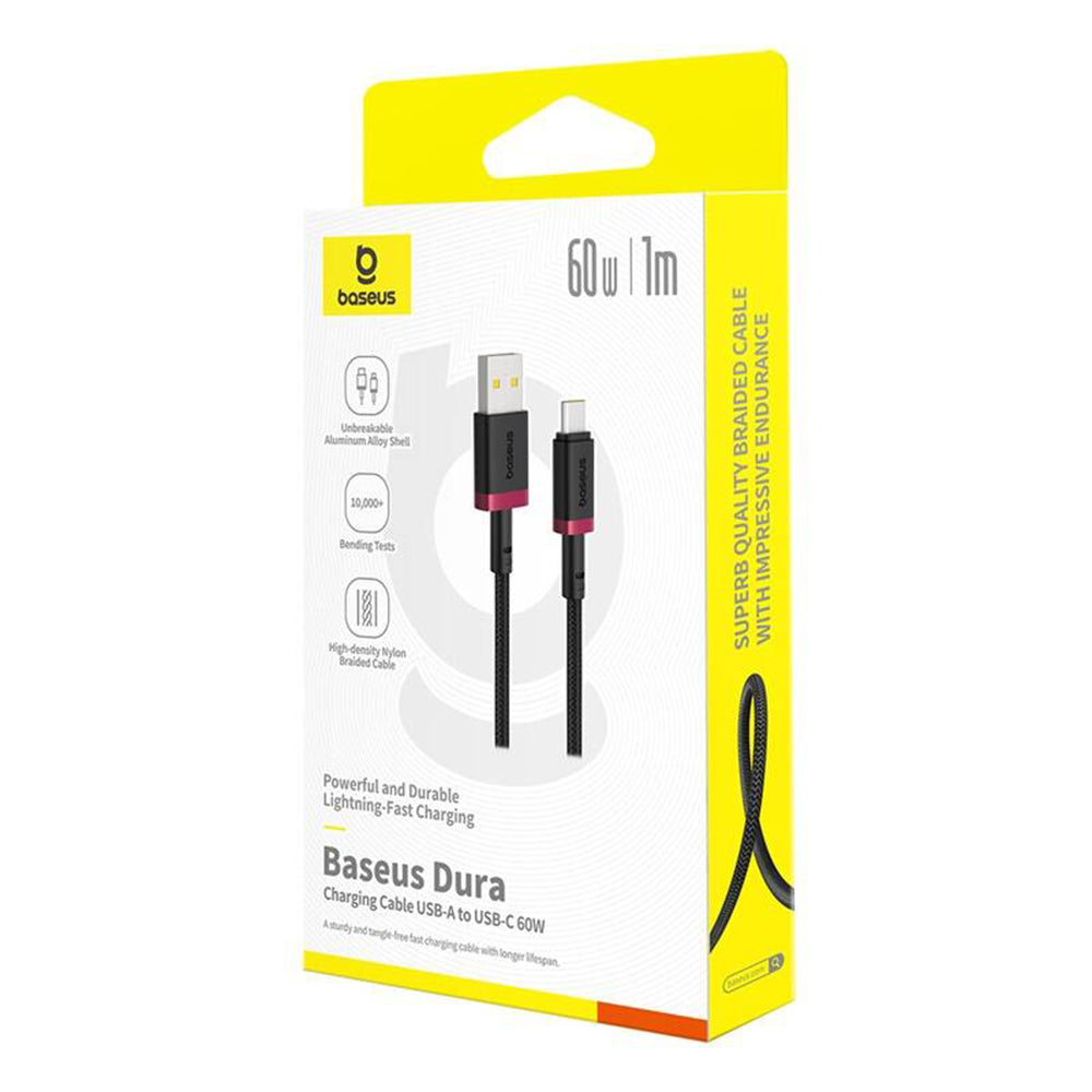 Dátový a nabíjací kábel USB-A - USB-C Baseus Dura Series, 60W, 1m, Červený P10377802U01-01