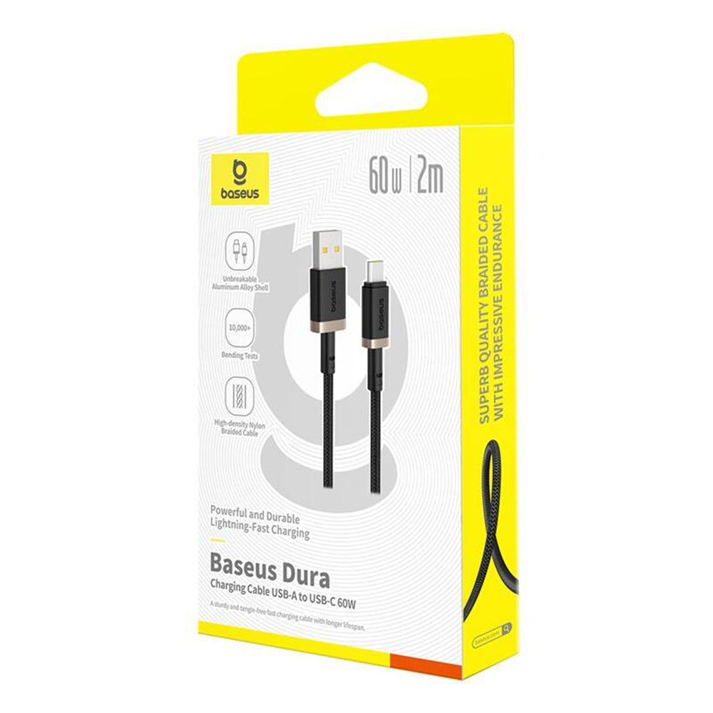 Dátový a nabíjací kábel USB-A - USB-C Baseus Dura Series, 60W, 2m, Zlatý P10377802U01-02