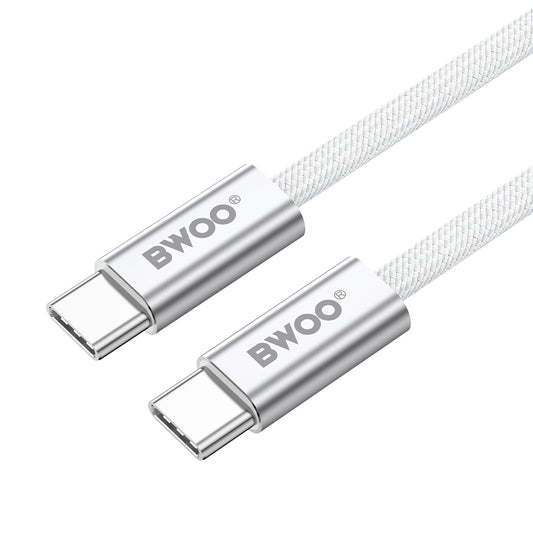 Dátový a nabíjací kábel USB-C - USB-C BWOO BO-X317C, 240W, 1m, Biela