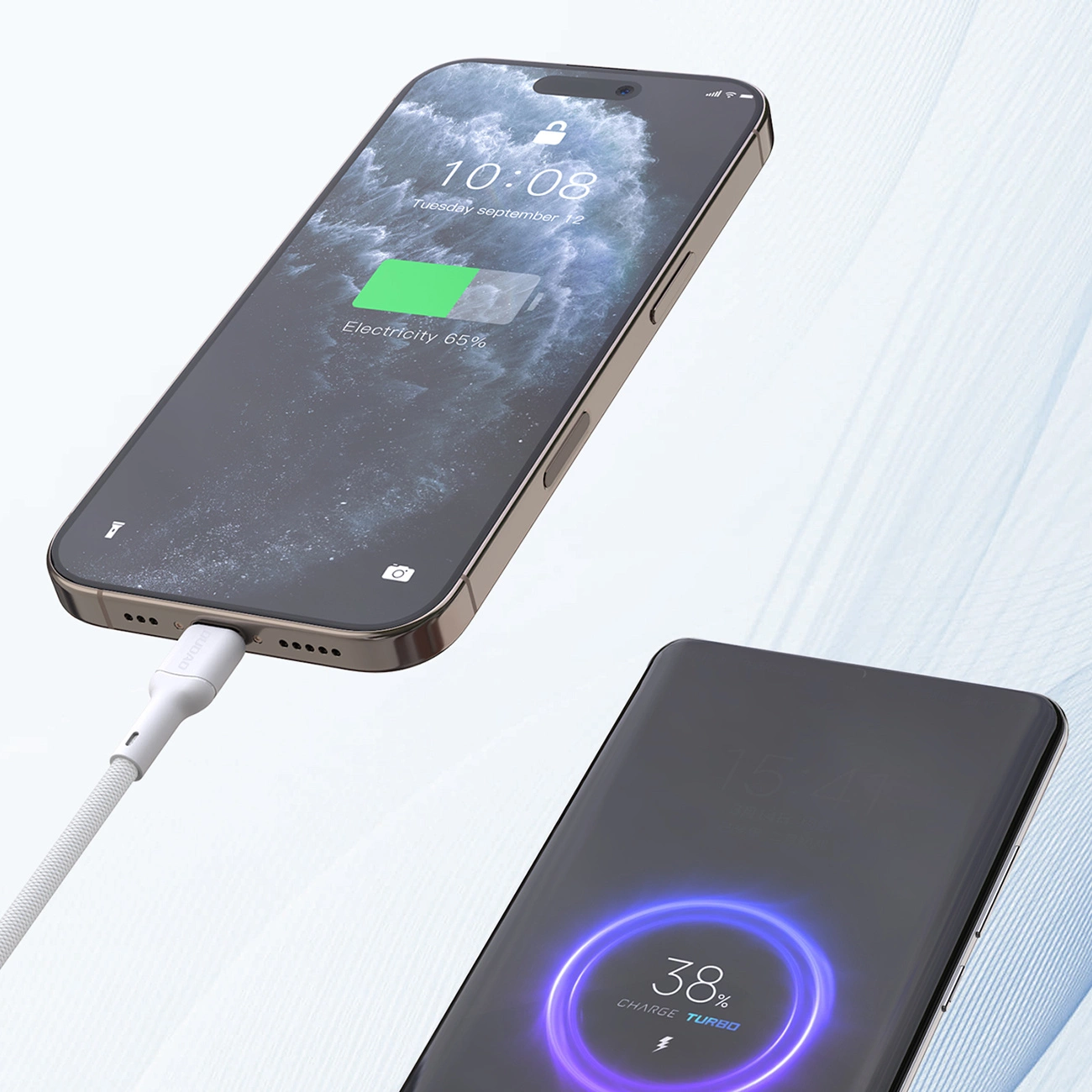 Dátový a nabíjací kábel USB-C - USB-C Dudao L9C Max, 240W, 2m, Biela