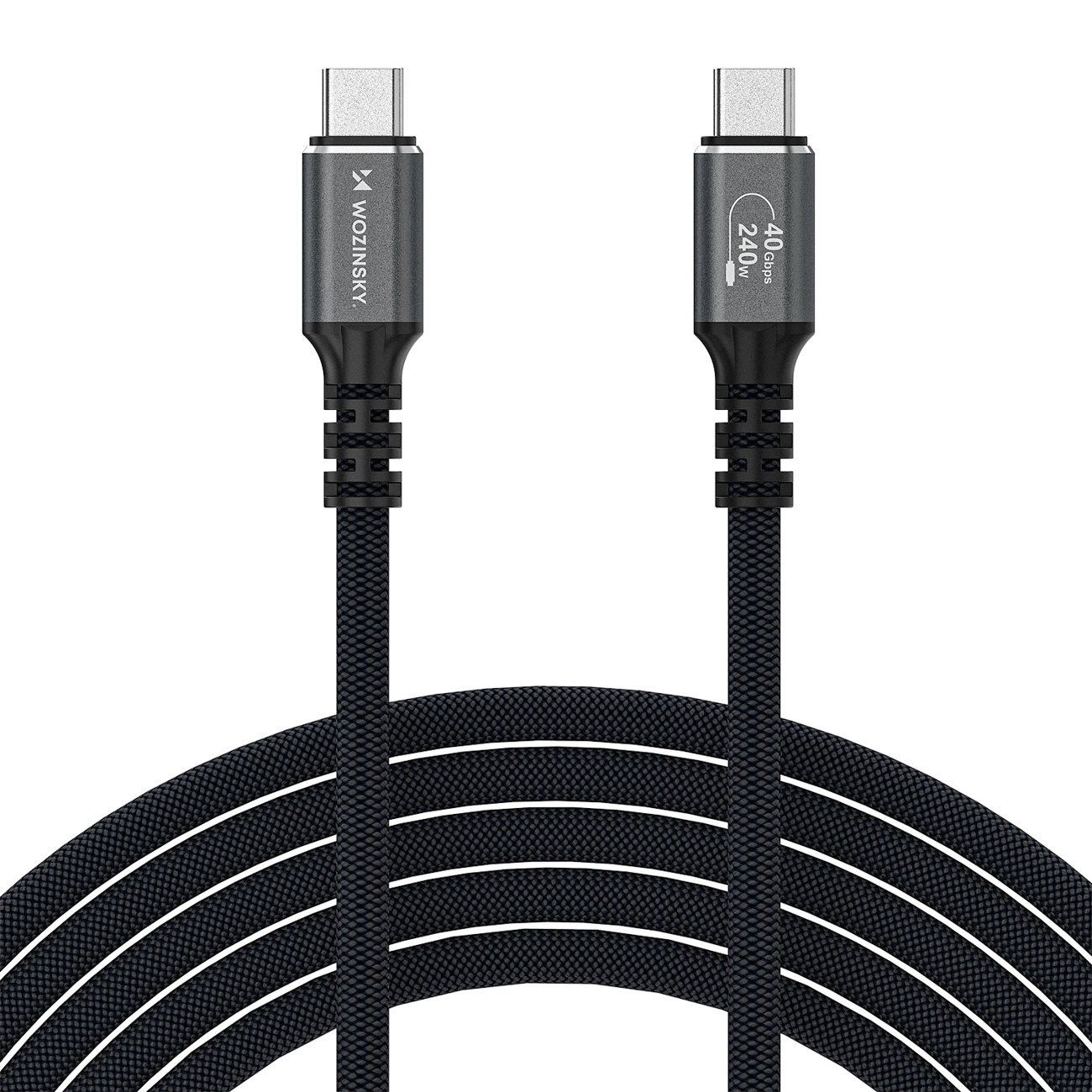 Dátový a nabíjací kábel USB-C - USB-C WZK WPS-UY42S, 240W, 2m, čierny