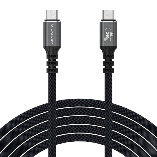 Dátový a nabíjací kábel USB-C - USB-C WZK WPS-UY42S, 240W, 2m, čierny