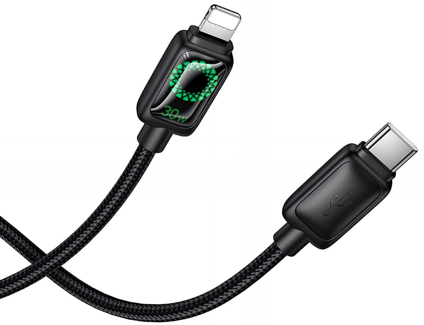 Dátový a nabíjací kábel USB-C - Lightning HOCO U146, 30W, 1.2m, čierny