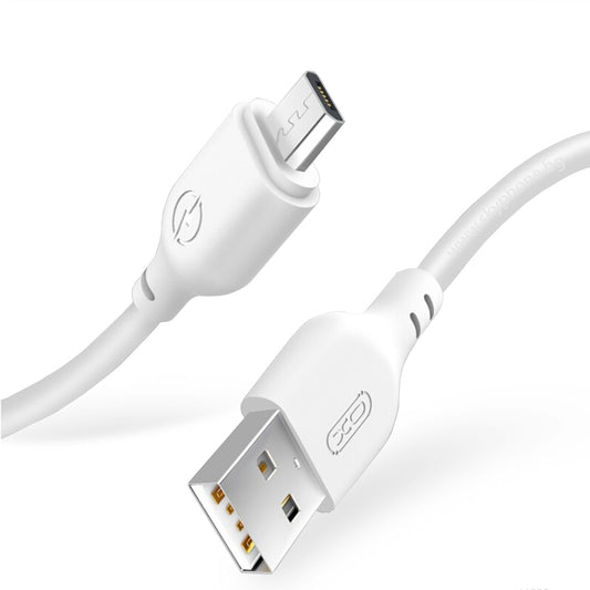 Dátový a nabíjací kábel USB-A - microUSB XO Design NB103, 18W, 1m, Biela