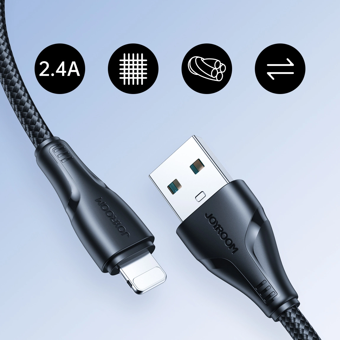 Dátový a nabíjací kábel USB-A - Lightning Joyroom S-A11, 18W, 1.2m, čierny