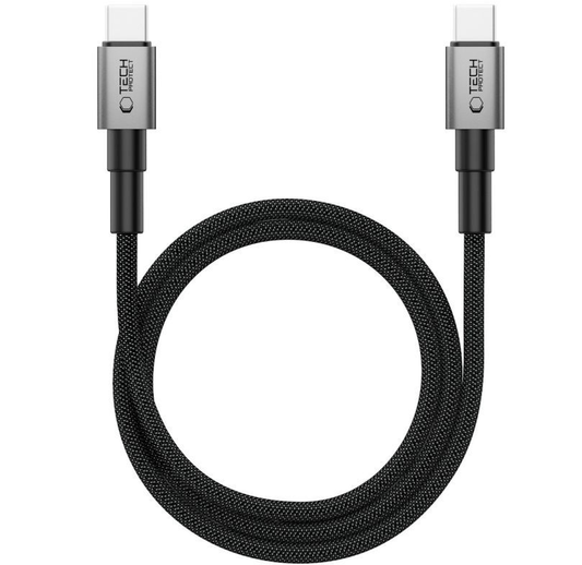 Dátový a nabíjací kábel USB-C - USB-C Tech-Protect Ultraboost DNA MagTwist, 100W, 1m, Sivý