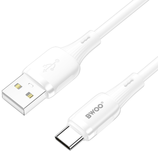 Dátový a nabíjací kábel USB-A - USB-C BWOO X329C, 18W, 1m, biely