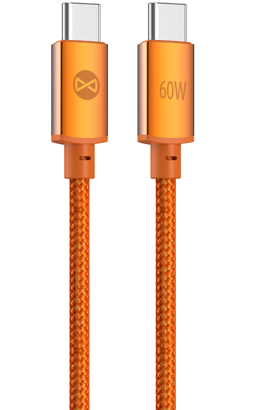 USB-C dátový a nabíjací kábel - USB-C Forever Saffron, 60W, 1m, Oranžová