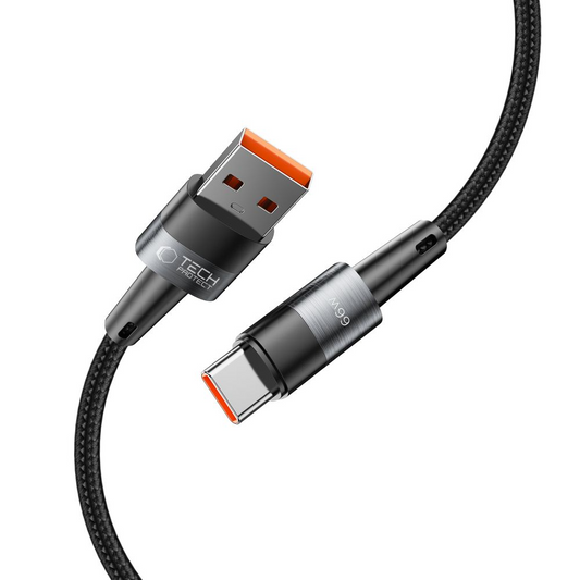 USB-A na USB-C dátový a nabíjací kábel Tech-Protect Ultraboost, 66W, 0,5 m, sivý