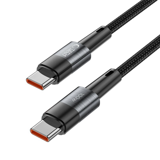 USB-C dátový a nabíjací kábel - USB-C Tech-Protect Ultraboost, 100W, 0,25 m, sivý