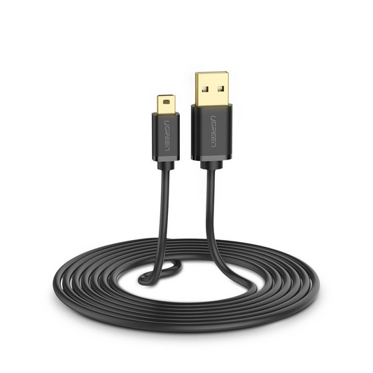 Dátový a nabíjací kábel USB-A - miniUSB UGREEN US132, 3m, čierny
