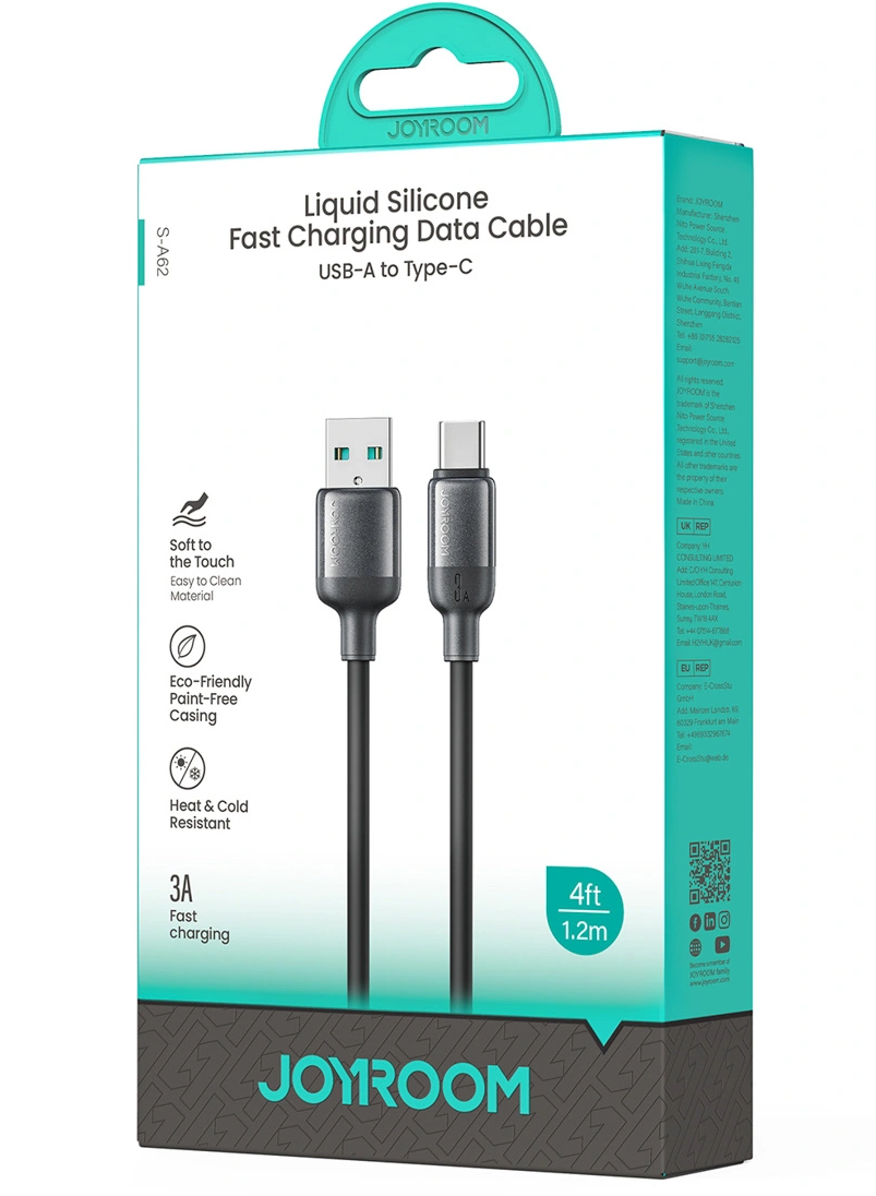 Dátový a nabíjací kábel USB-A - USB-C Joyroom S-A62 Lively, 18W, 1,2 m, čierny