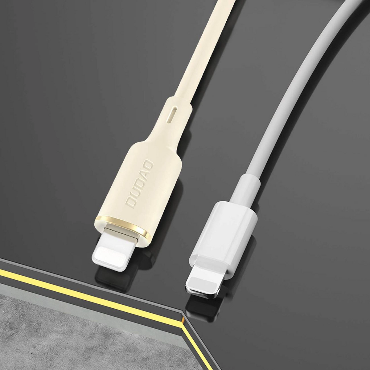 Dátový a nabíjací kábel USB-A - Lightning Dudao L7SL, 18W, 1m, Béžová