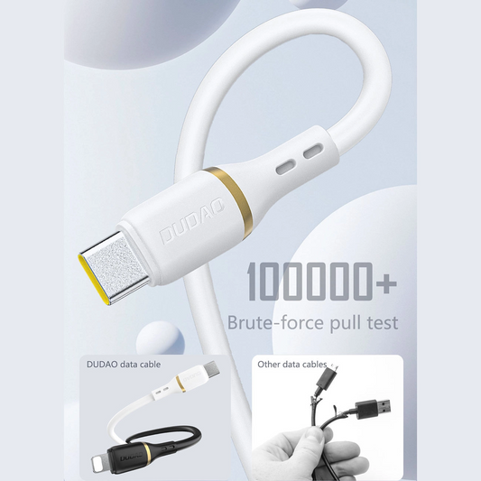 USB-C Data and Charging Cable - USB-C Dudao L25C, 30W, 1m, White