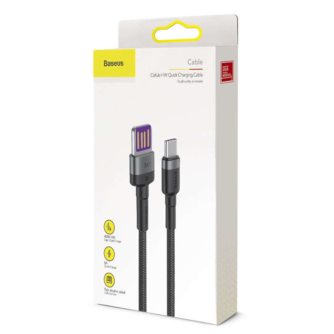 Dátový a nabíjací kábel USB-A - USB-C Baseus Cafule Special Edition, 40W, 1m, Sivý CATKLF-PG1