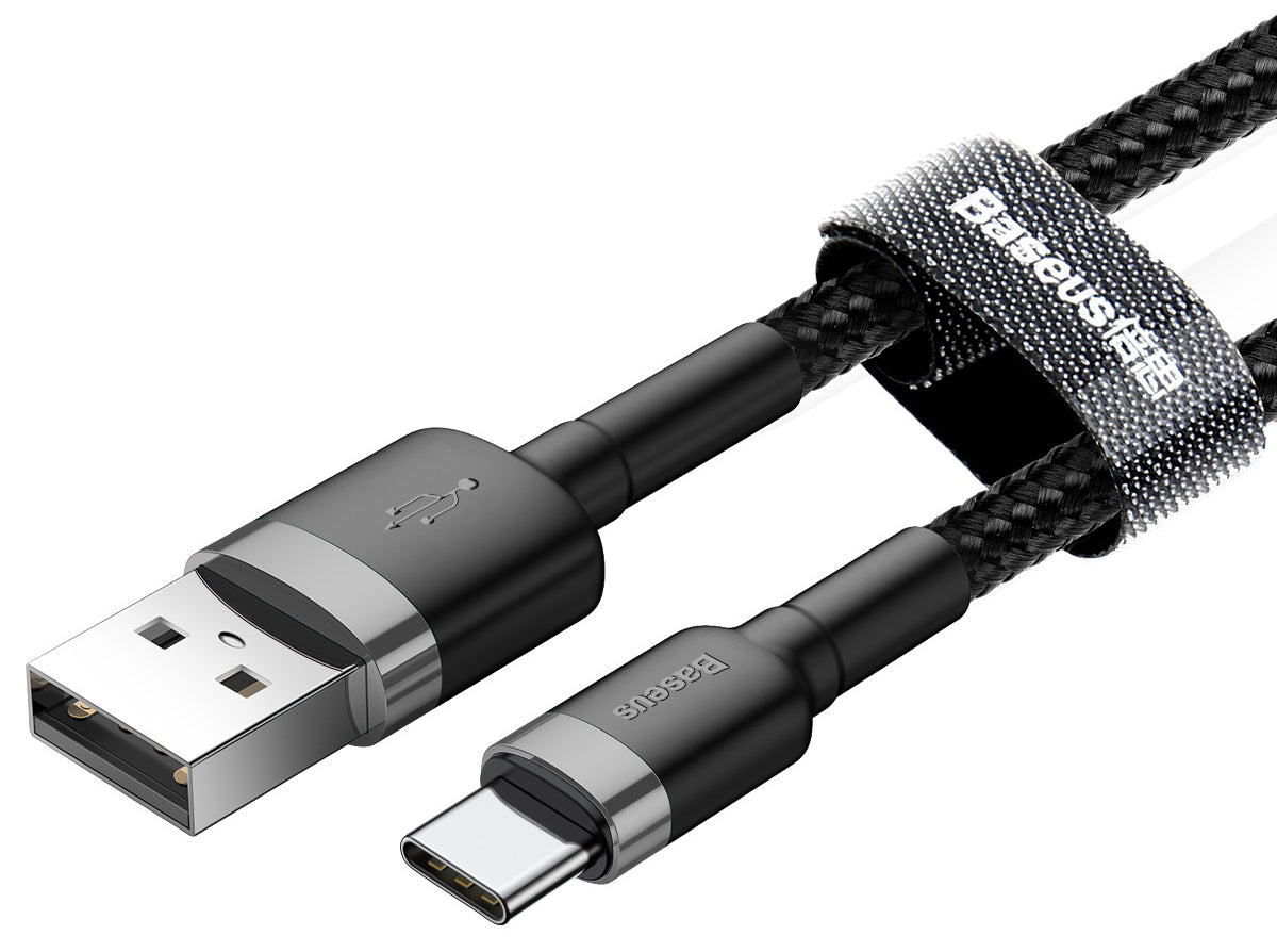 Dátový a nabíjací kábel USB-A - USB-C Baseus Cafule, 60W, 1m, Sivý CATKLF-BG1