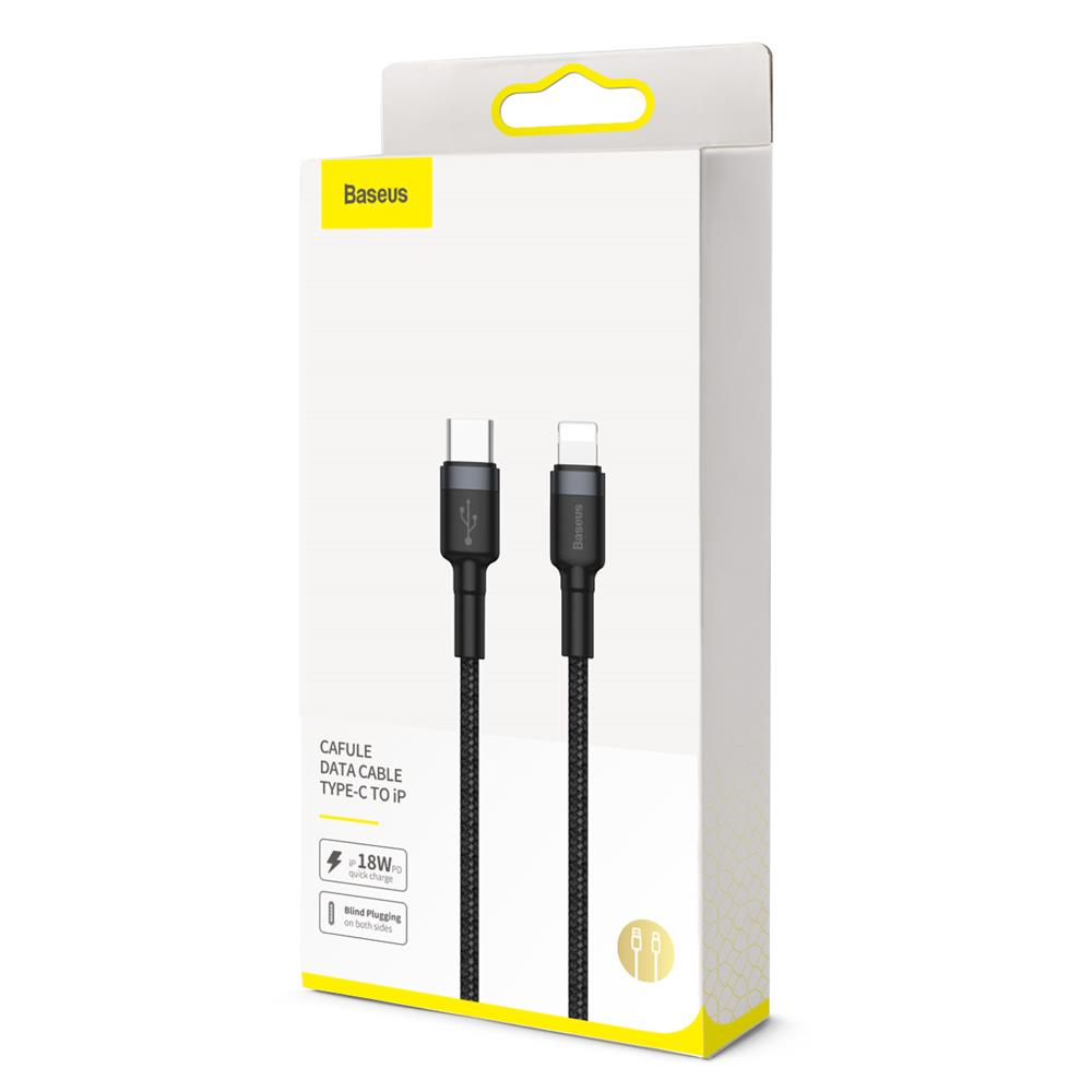Dátový a nabíjací kábel USB-C - Lightning Baseus Cafule, 18 W, 1 m, červený CATLKLF-91