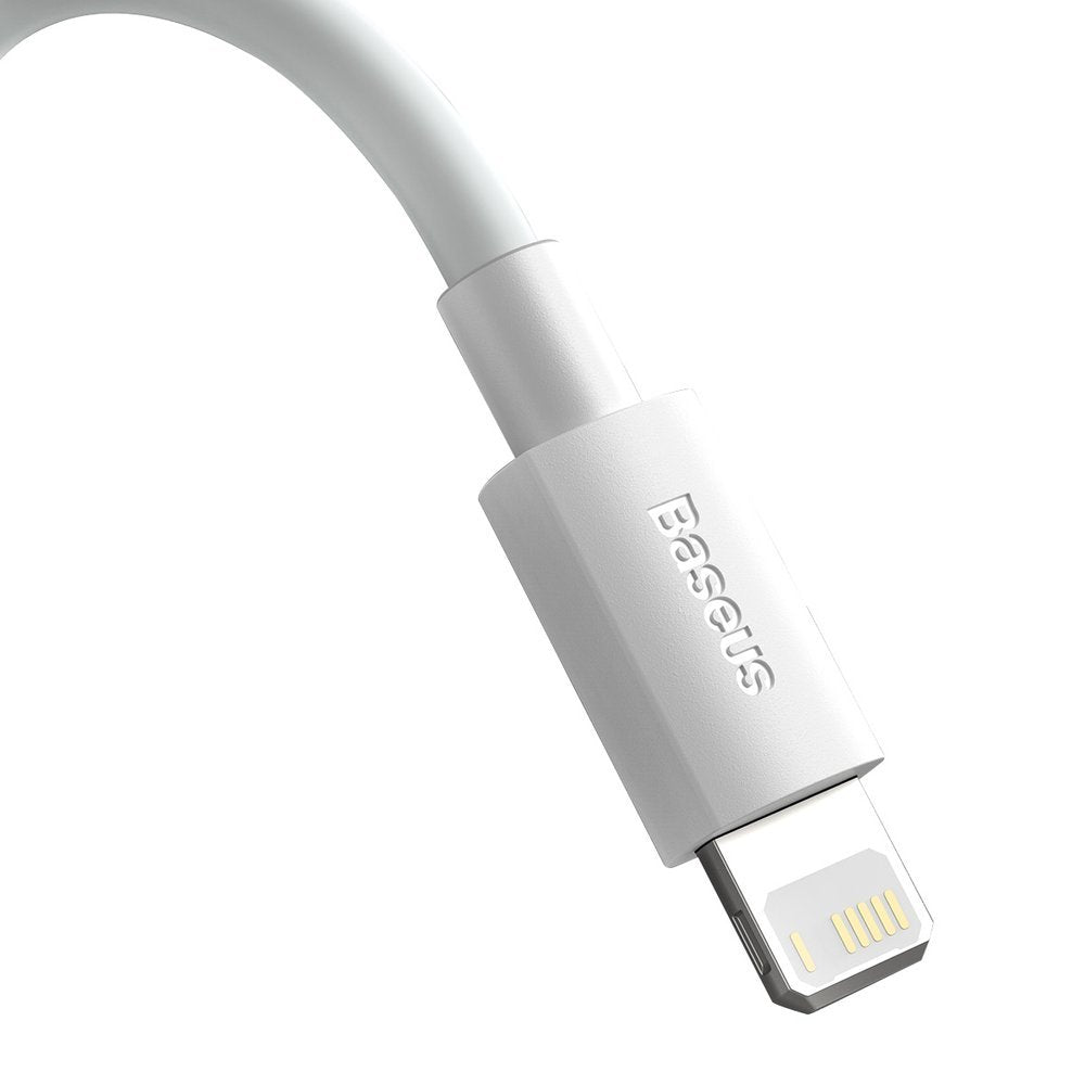 Dátový a nabíjací kábel USB-A - Lightning Baseus Simple Wisdom, 18W, 1.5m, Sada 2 kusy, Biela TZCALZJ-02