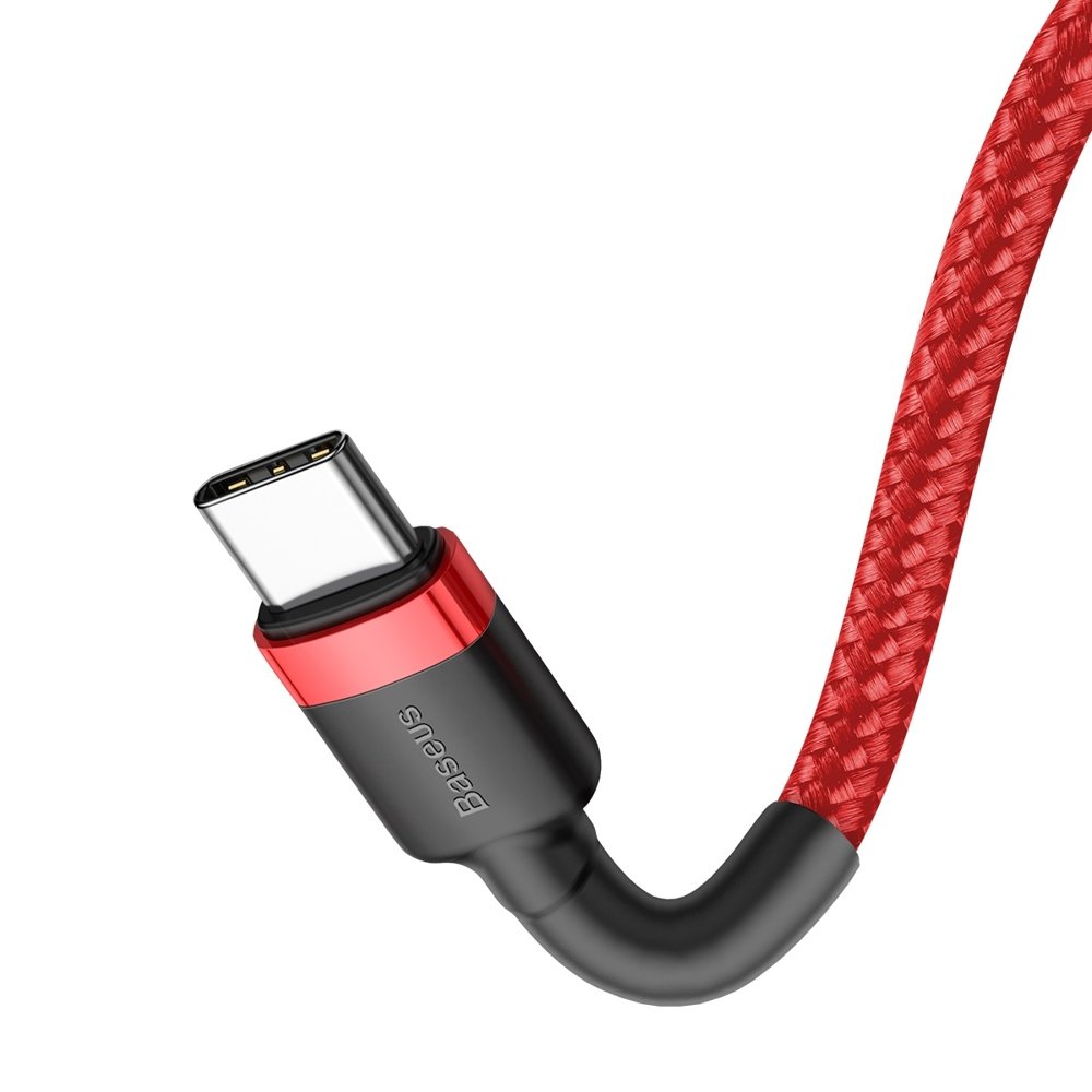 Dátový a nabíjací kábel USB-C - USB-C Baseus Cafule, 60 W, 1 m, červený CATKLF-G09