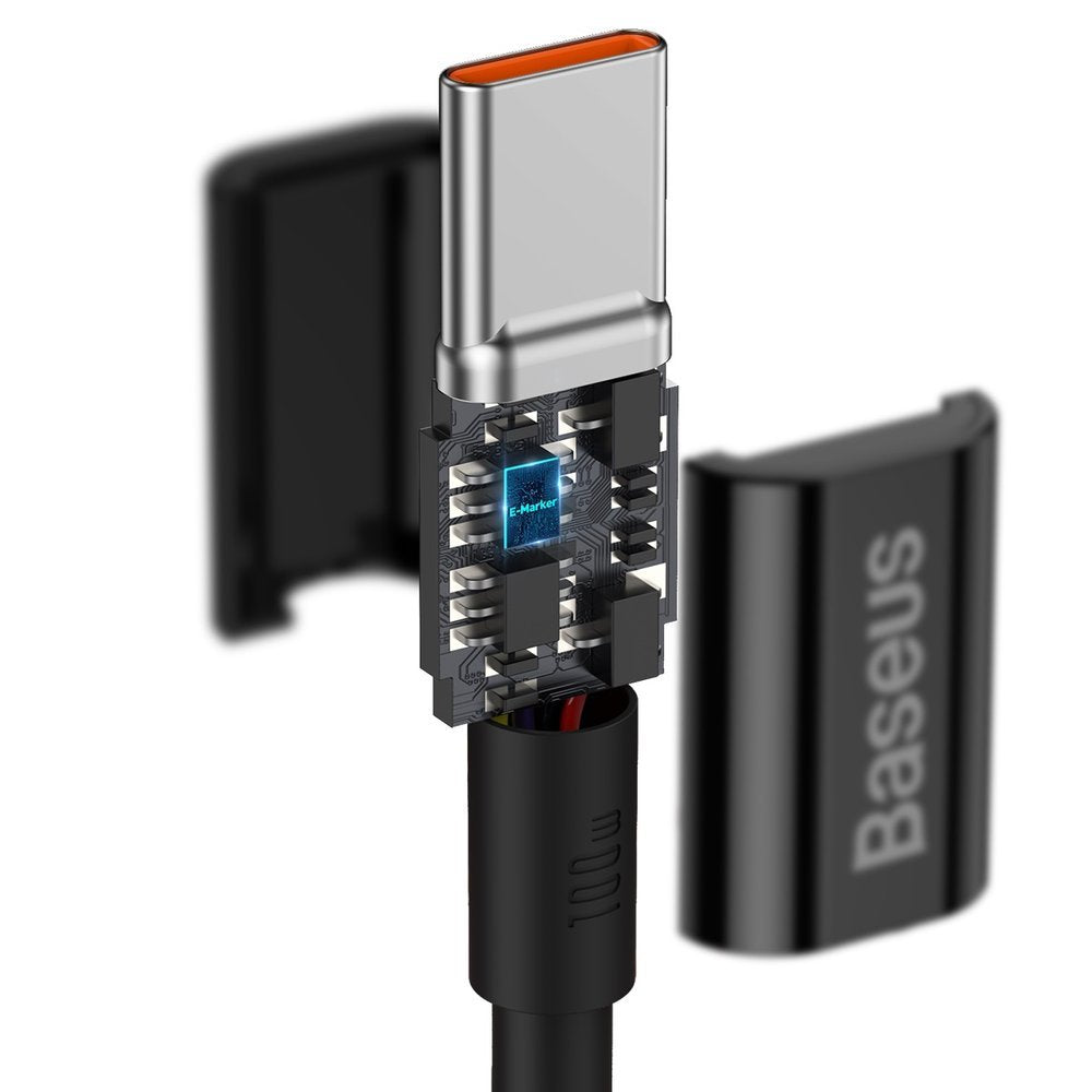 Dátový a nabíjací kábel USB-C - USB-C Baseus Superior Series, 100W, 1m, čierny CATYS-B01